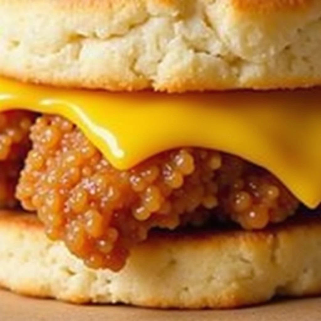 Honey butter chicken biscuit served on a white plate
