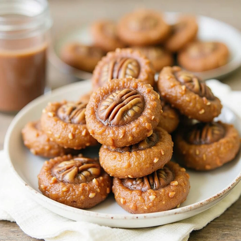 New Orleans pecan pralines on a plate