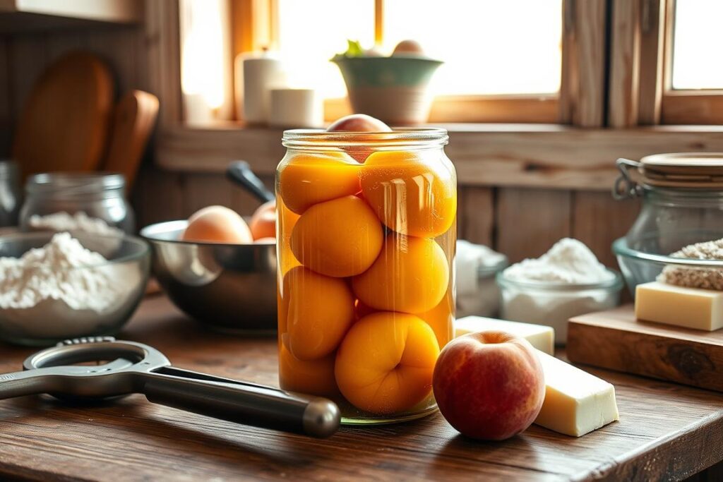 canned peaches